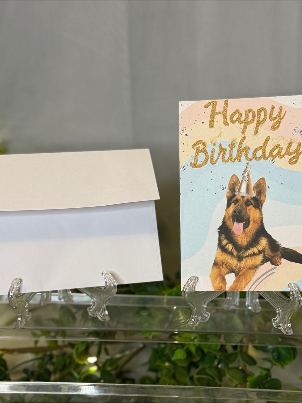 Happy Birthday German Shepherd Greeting Card Set of 15 with Envelopes Blank
